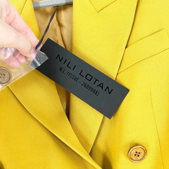 NWT Nili Lotan Valerie Double Breasted Blazer Jacket in Mustard - Picture 5 of 11